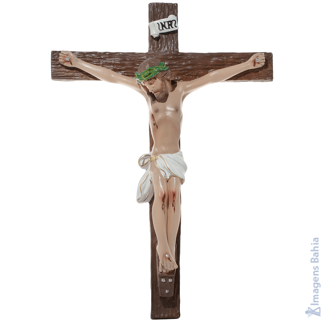 Imagem Crucifixo Gesso de 40cm Imagem Crucifixo Gesso de 40cm