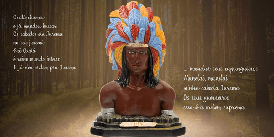 Caboclo Tupã busto de 40cm