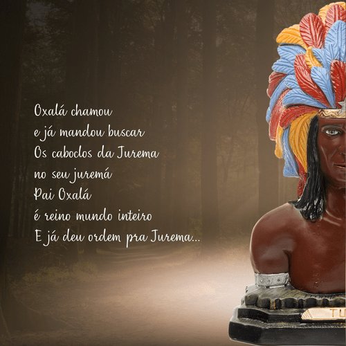 Caboclo Tupã busto de 40cm
