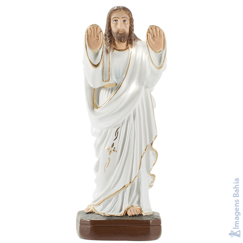 Imagem de Cristo Abençoando (Manto Branco Braço Para Frente) de 30cm