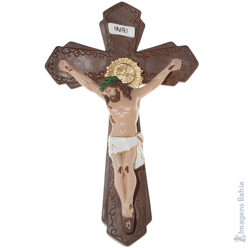 Imagem de Crucifixo Gesso Estilo Barroco de 38x24
