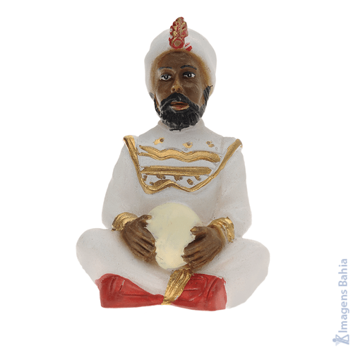 Imagem de Deus Hindu com bola e roupa branca de 10cm