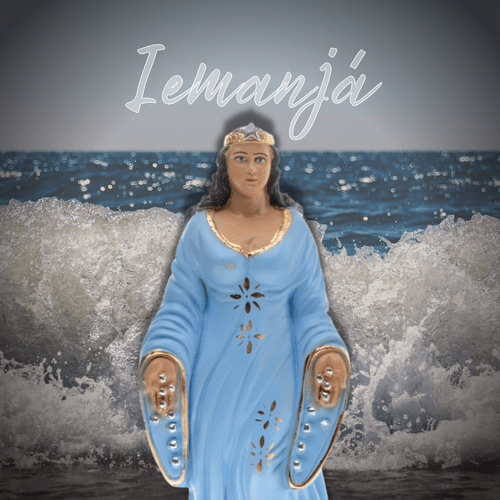 Iemanjá Roupa Azul de 60cm