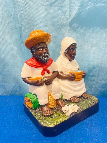 Casal de Pretos Velhos de 20cm