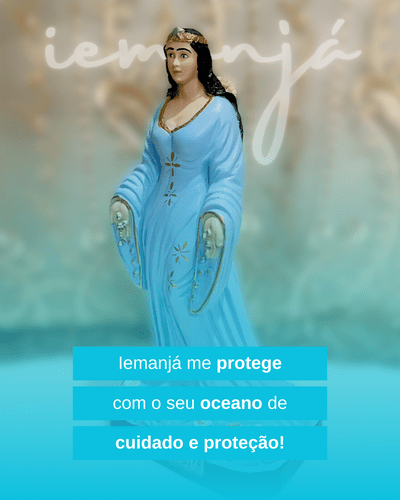 Iemanjá Roupa Azul de 20cm