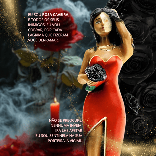 Pomba Gira Rosa Caveira de 20cm