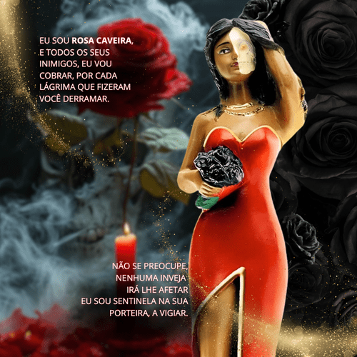Pomba Gira Rosa Caveira de 40cm