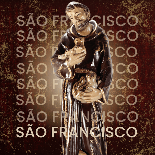 São Francisco de Assis com Esquilos linha barroca de 30cm