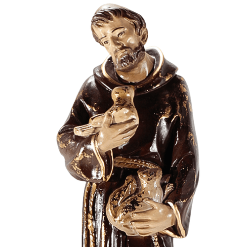 São Francisco de Assis com Esquilos linha barroca de 30cm