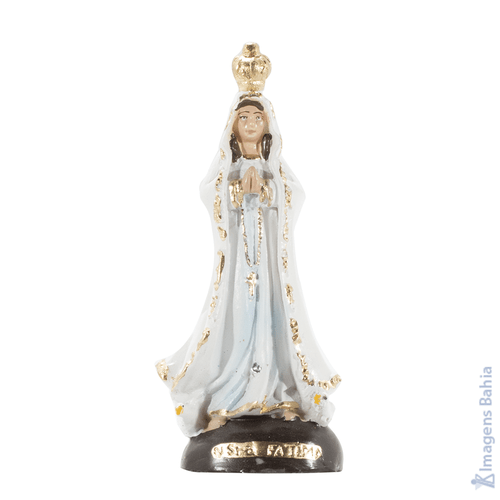 Imagem de Nossa Senhora de Fátima em resina de 10cm