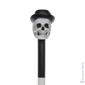 Bengala Caveira com Chapéu de 90cm