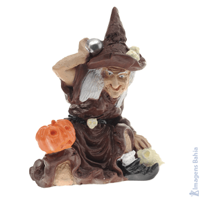 Imagem de Bruxa Com Abóbora de 15cm