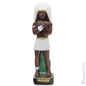 Caboclo Pena Branca em pé de 30cm