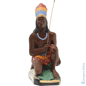 Caboclo Sete Folhas Verdes de 40cm