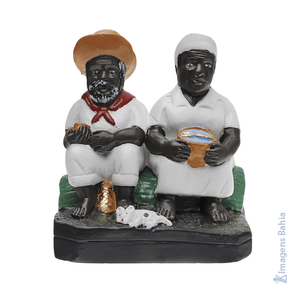 Casal de Pretos Velhos de 20cm
