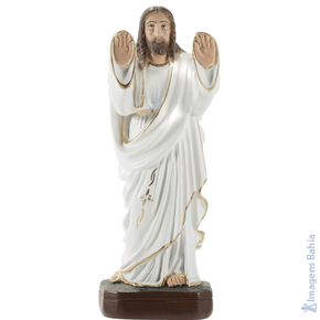 Cristo Abençoando com manto branco de 100cm
