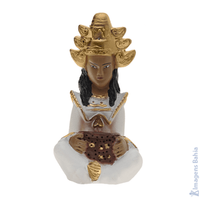 Imagem Deusa Hindu e roupa branca de 10cm