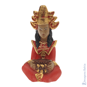 Imagem Deusa Hindu com roupa vermelha de 10cm