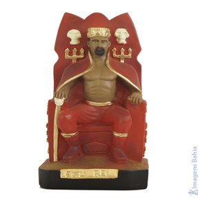 Imagem de Exu Rei no trono de 20cm