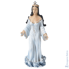Imagem de Iemanjá em resina Roupa Azul de 15cm