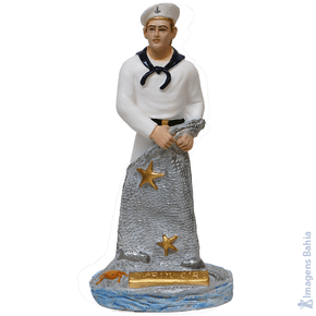 Imagem de Marinheiro Com Rede em resina de 10cm