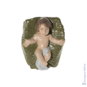 Imagem de Menino Jesus Com Manjedoura (Azul) de 10cm