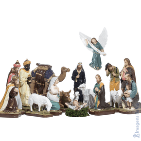 Imagem de Presépio 18 peças colorido de 30cm