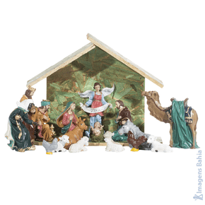 Imagem de Presépío com 17 peças em resina de 10cm