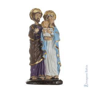 Imagem de Sagrada Família em resina de 10cm