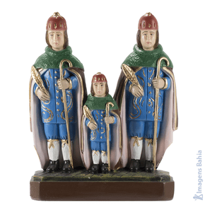 São Cosme, Damião e Doum roupa marrom de 60cm