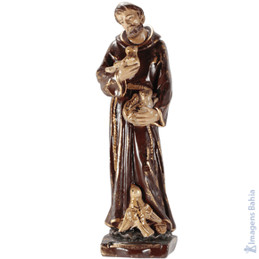 Imagem de São Francisco de Assis com Esquilos linha barroca de 30cm